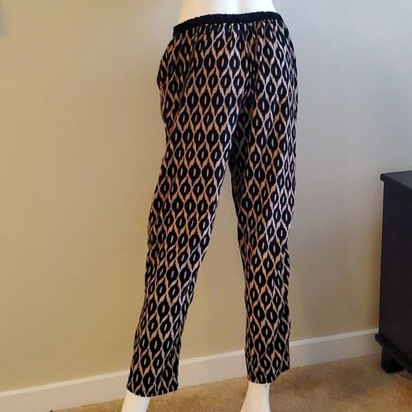 Poetry lounge pants, sliky, black and tan, M, great shape - Picture 6 of 6